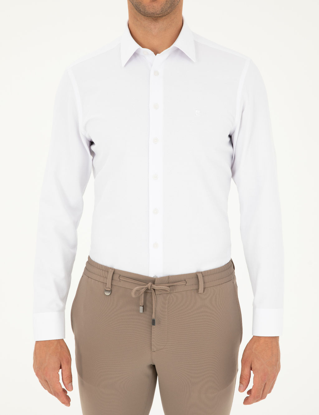 Beyaz Slim Fit Arm_rl_ Uzun Kollu G_mlek