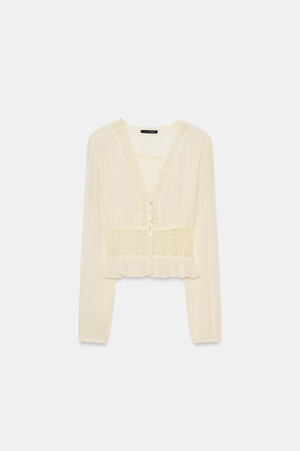 LACE GAUZE SHIRT - Zara фото 7
