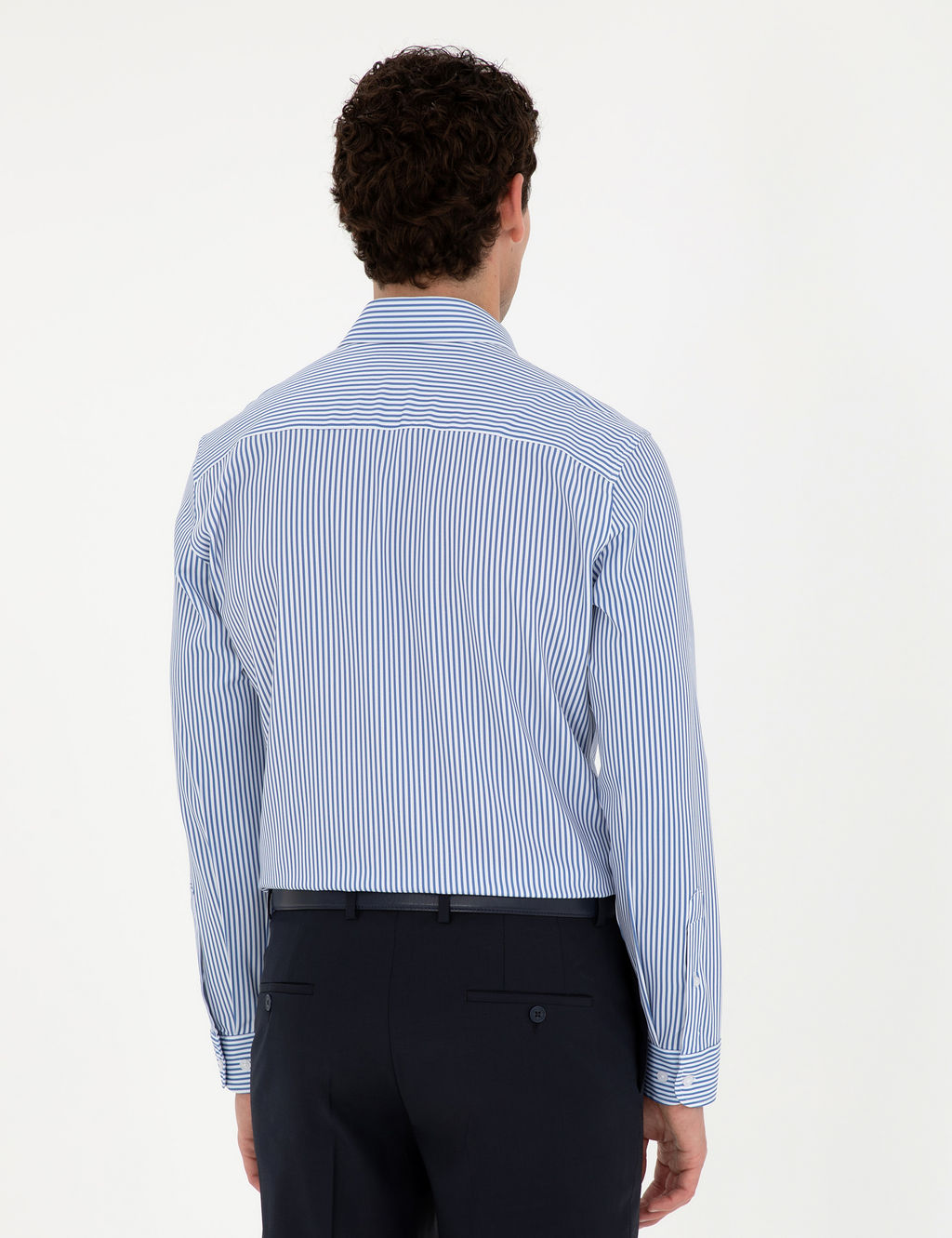 Mavi _izgili Ekstra Slim Fit Uzun Kollu G_mlek