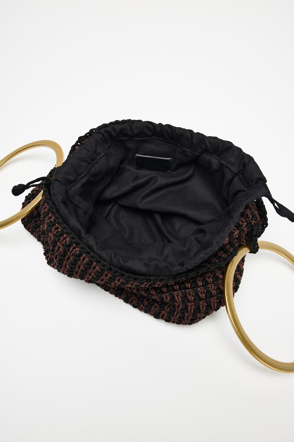 BRAIDED BAG WITH METAL HANDLE - Zara фото 5