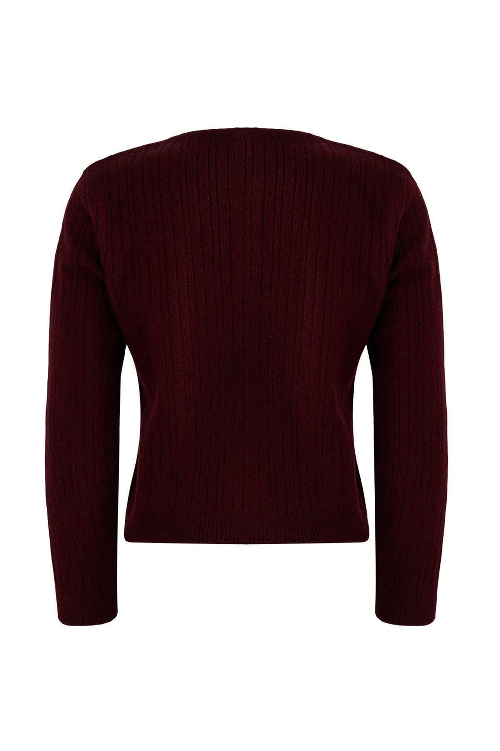 Bordo Kare Yaka Dantel Garnili Triko H?rka-Bluz Yumusak Dokulu Triko Tak?m TWOAW26HI00086 - Trendyolmilla фото 17