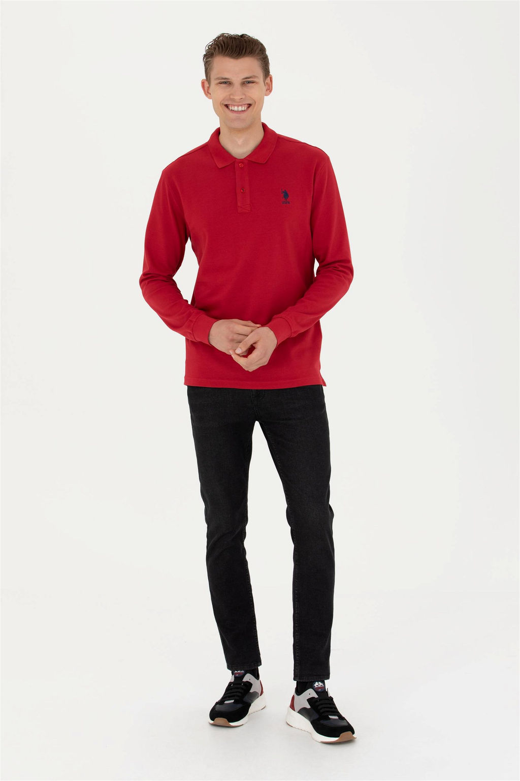 U. S. Polo Assn / Мужской красный базовый свитшот - U.s. polo assn фото 4