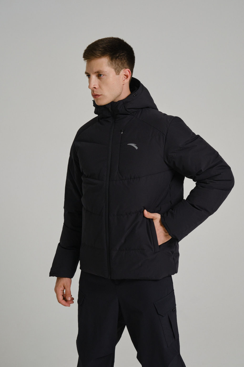 Пуховик короткий Черный TRN Down Jacket - Anta фото 4