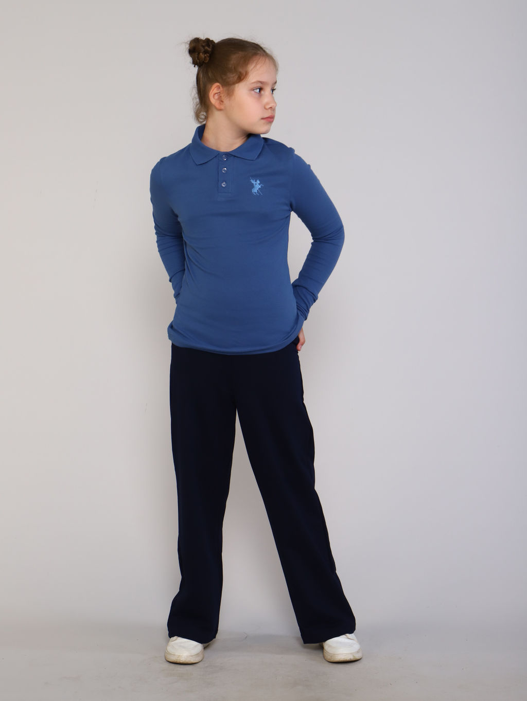 Рубашка-поло Лицей белый Ладошки  фото 15