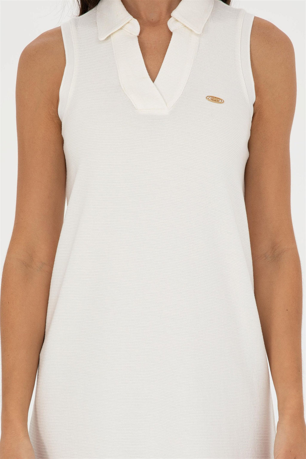 Женское трикотажное платье цвета экрю Неожиданная скидка в корзине - U.s. polo assn фото 5