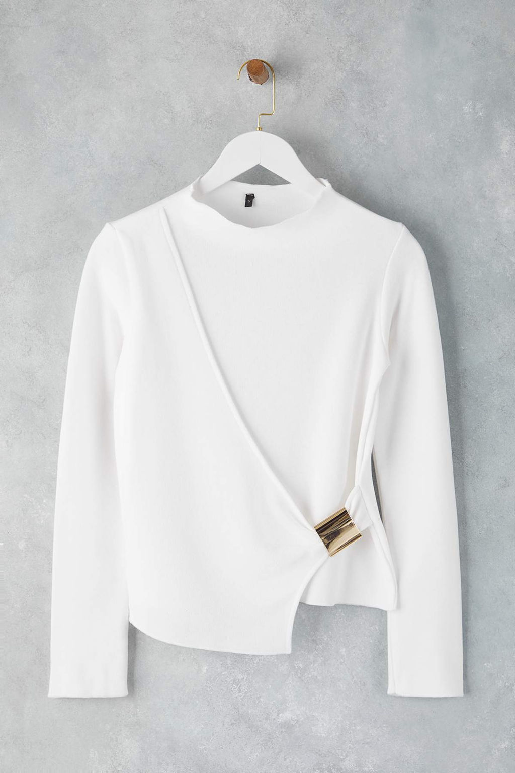 Ekru Selanik Aksesuar Detayl? Anvelop Uzun Kollu Orme Bluz TWOAW26BZ00115