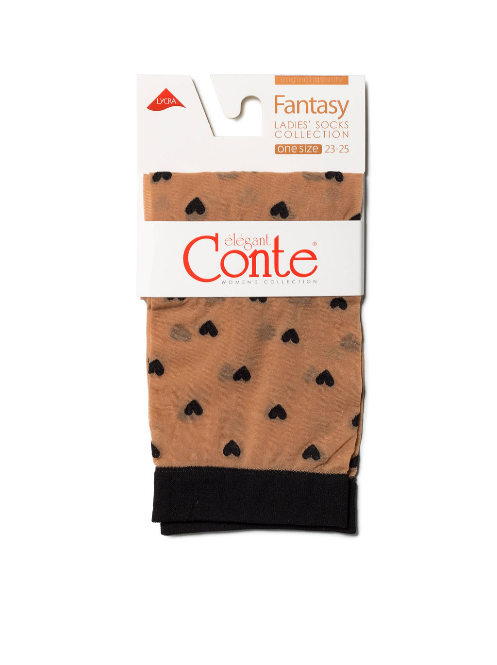 Цена за 2 пары. Носки фантазийные CONTE Тонкие носки FANTASY с рисунком сердечки - Conte elegant фото 3