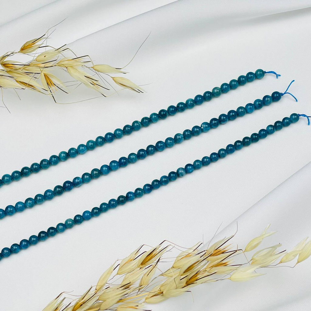 Бусины для украшений из Апатита (62 бусины) 40 см