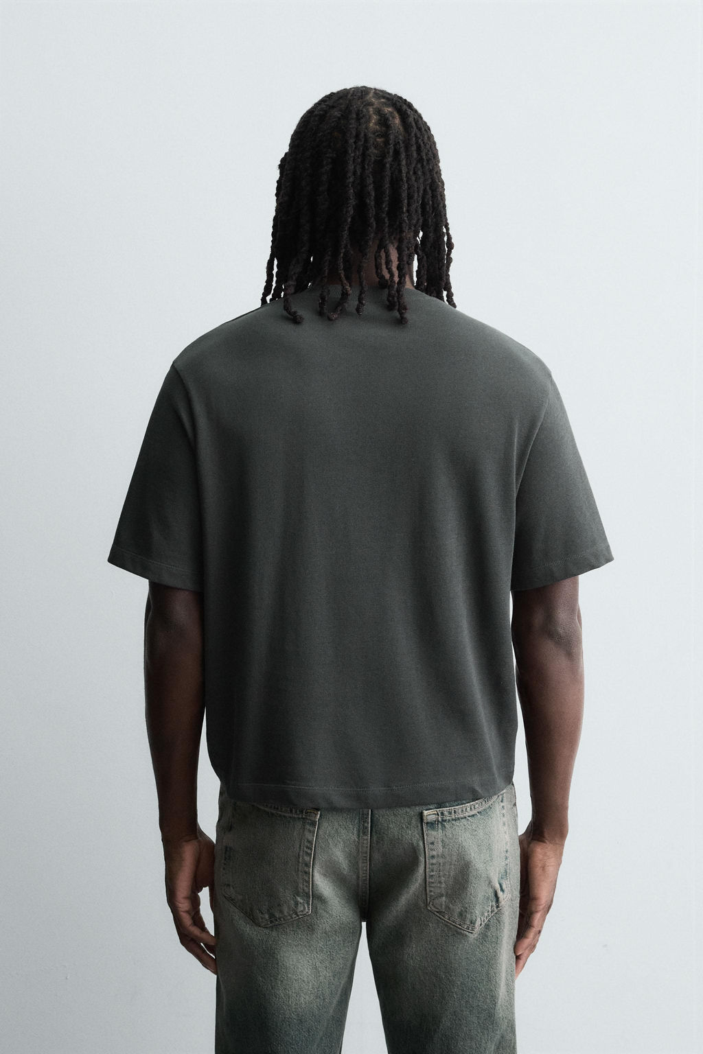 CAMISETA PUNTO BOXY FIT / Gris antracita - Zara фото 3