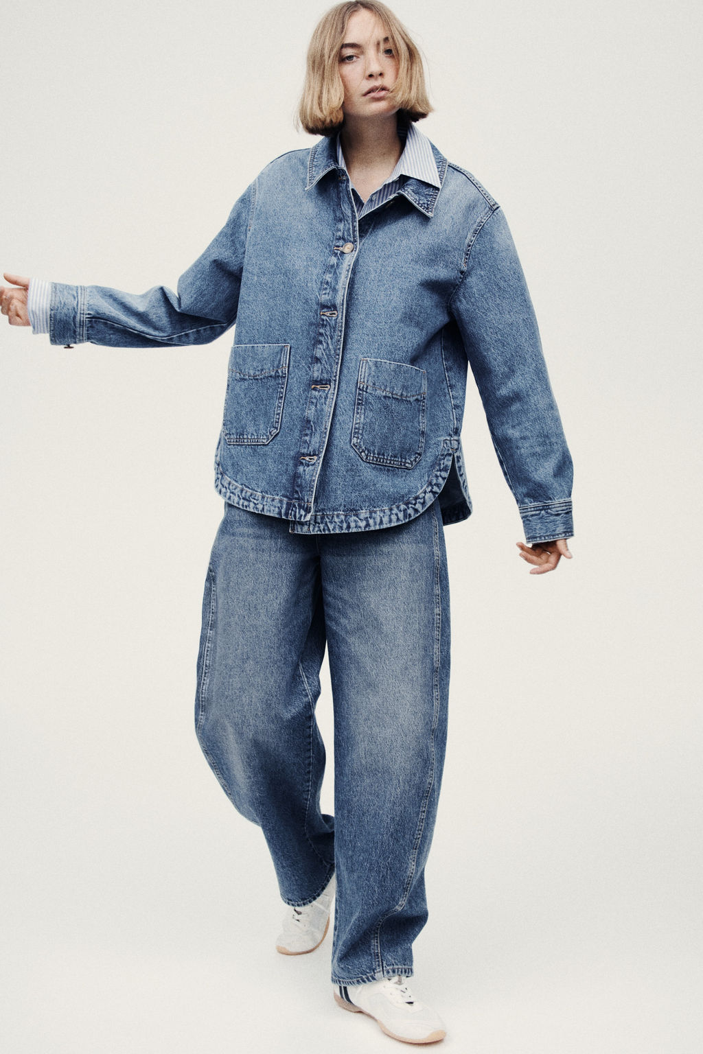 Chaqueta camisera en denim - H&m фото 7