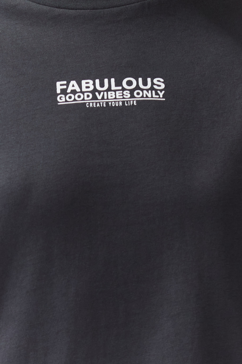 Antrasit %100 Pamuk S?rt ve On Bask?l? Oversize/Genis Kesim Orme T-Shirt TWOSS24TS00183