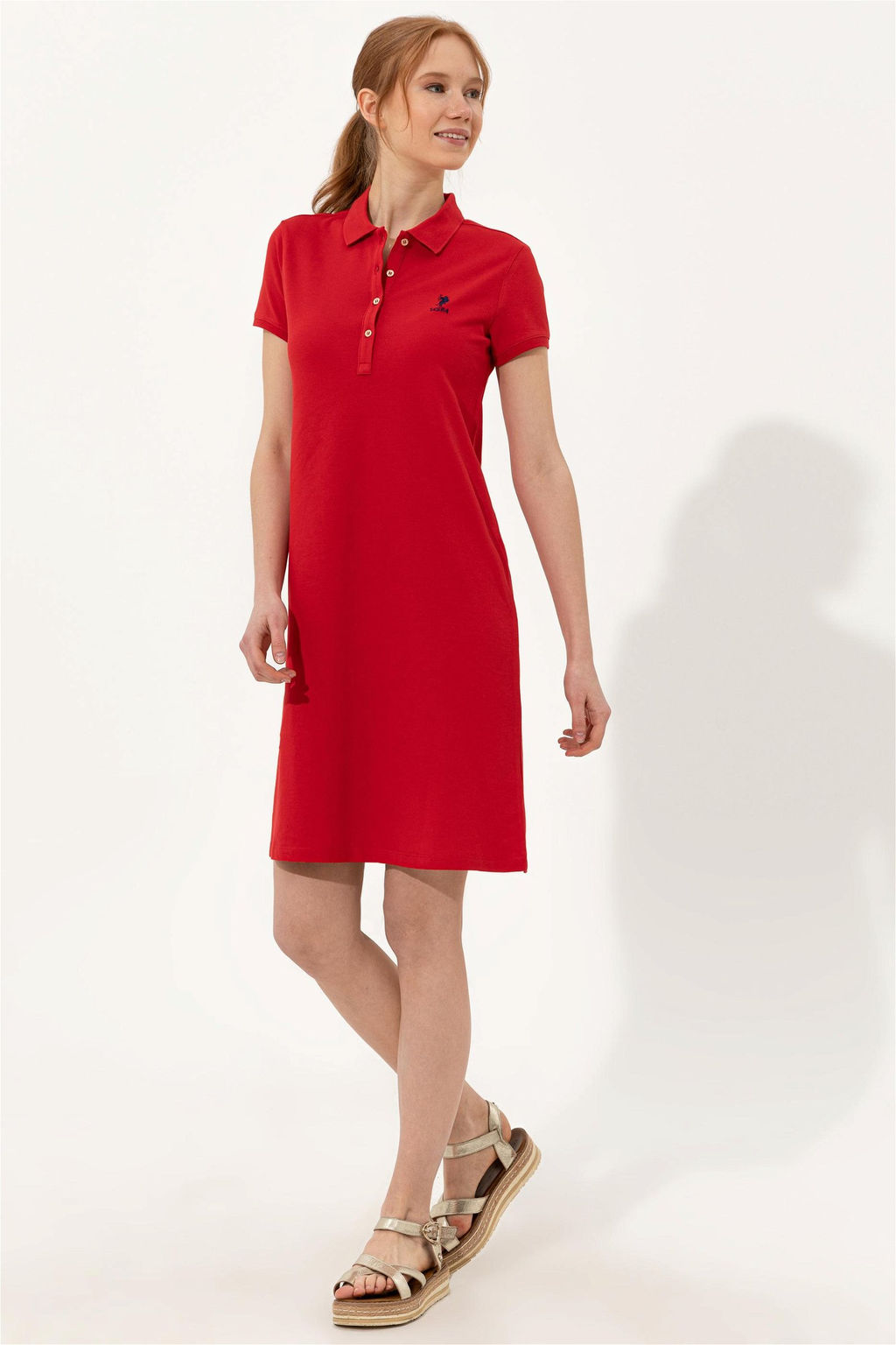 Женское красное вязаное платье - U.s. polo assn фото 8