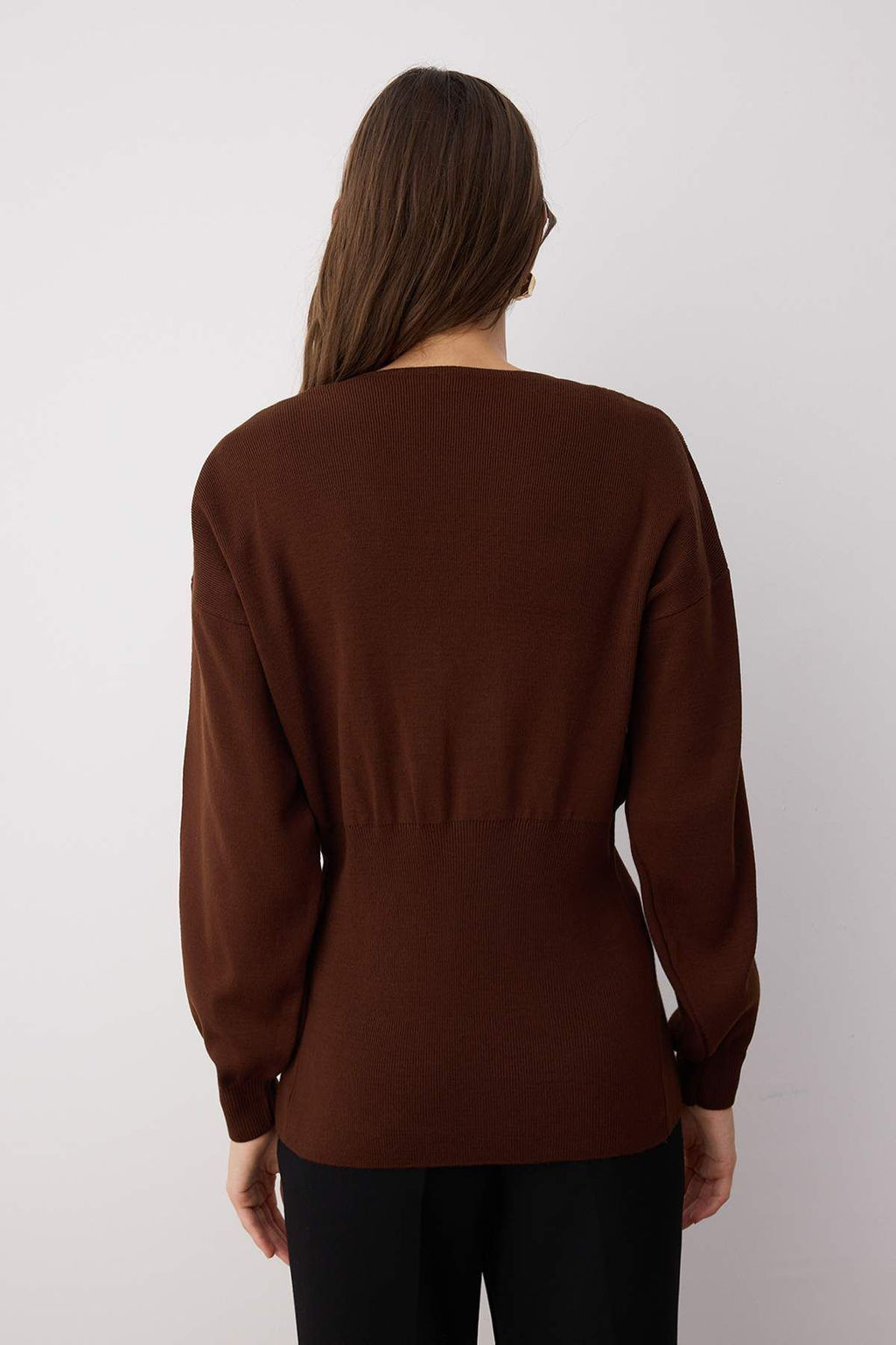 Kahverengi Dugme Detayl? 2li Viral Triko H?rka-Bluz Tak?m TWOAW26HI00017