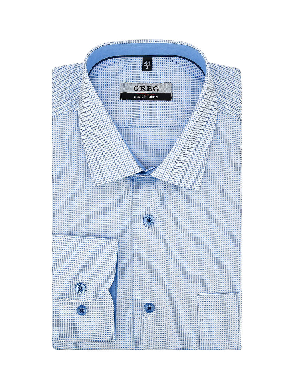 Сорочка мужская длинный рукав GREG 124/217/5806/1p STRETCH