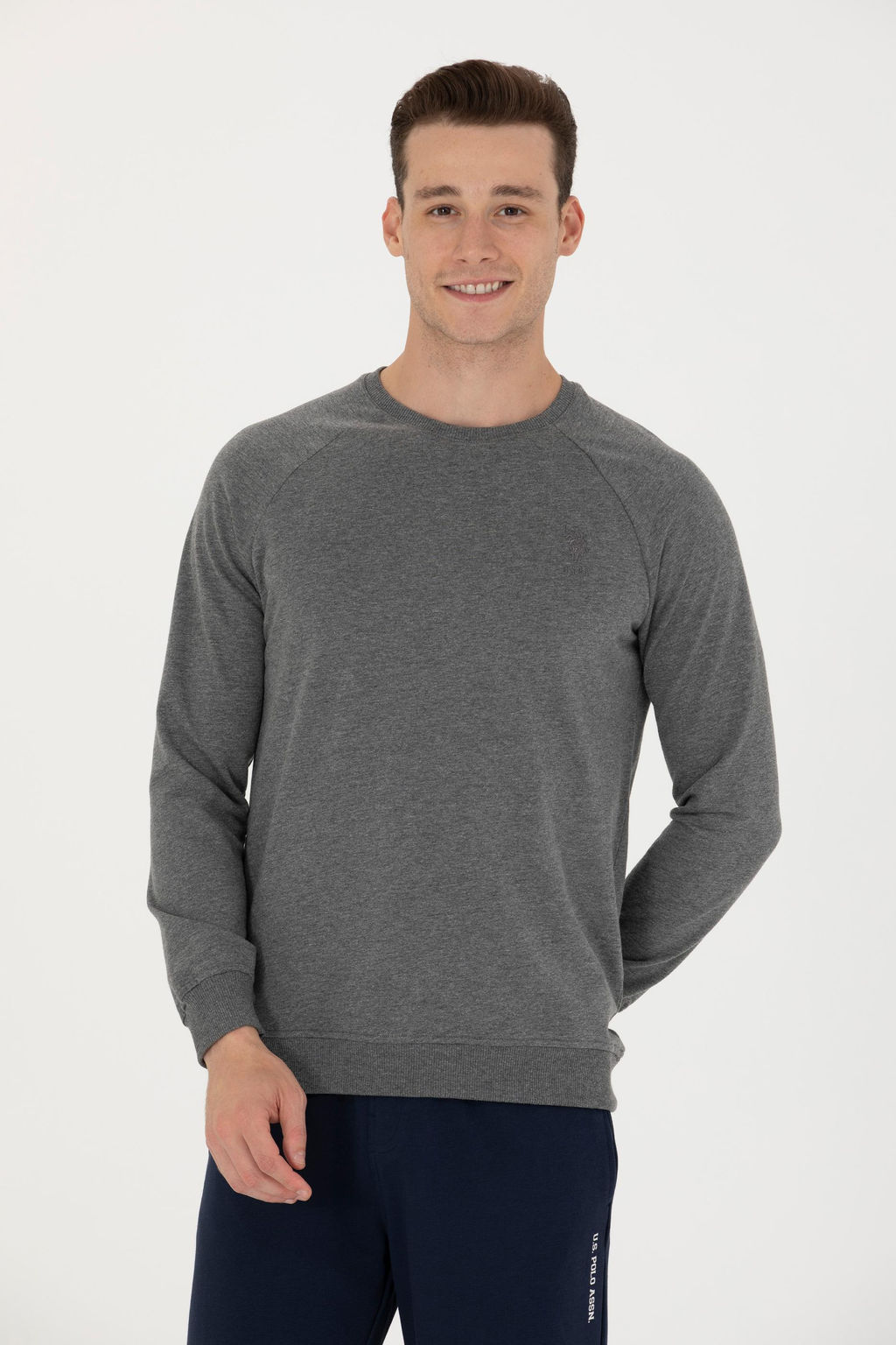 U. S. Polo Assn / Мужской базовый свитшот антрацитовый меланж - U.s. polo assn фото 16