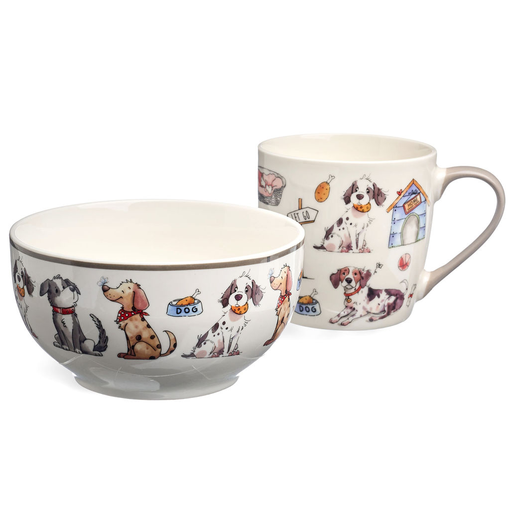 НАБОР ДЛЯ ЗАВТРАКА LEFARD DOGS, 2 ПР.: САЛАТНИК 500МЛ, КРУЖКА 345МЛ  фото 2