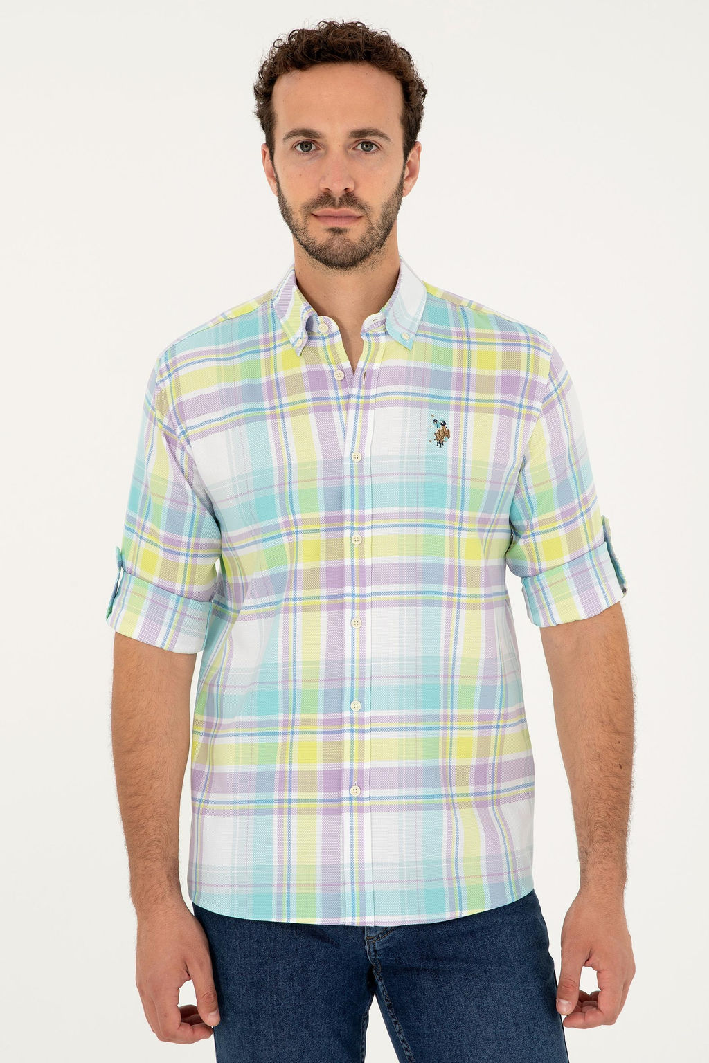 U. S. Polo Assn / Мужская мятная рубашка с длинным рукавом - U.s. polo assn фото 3