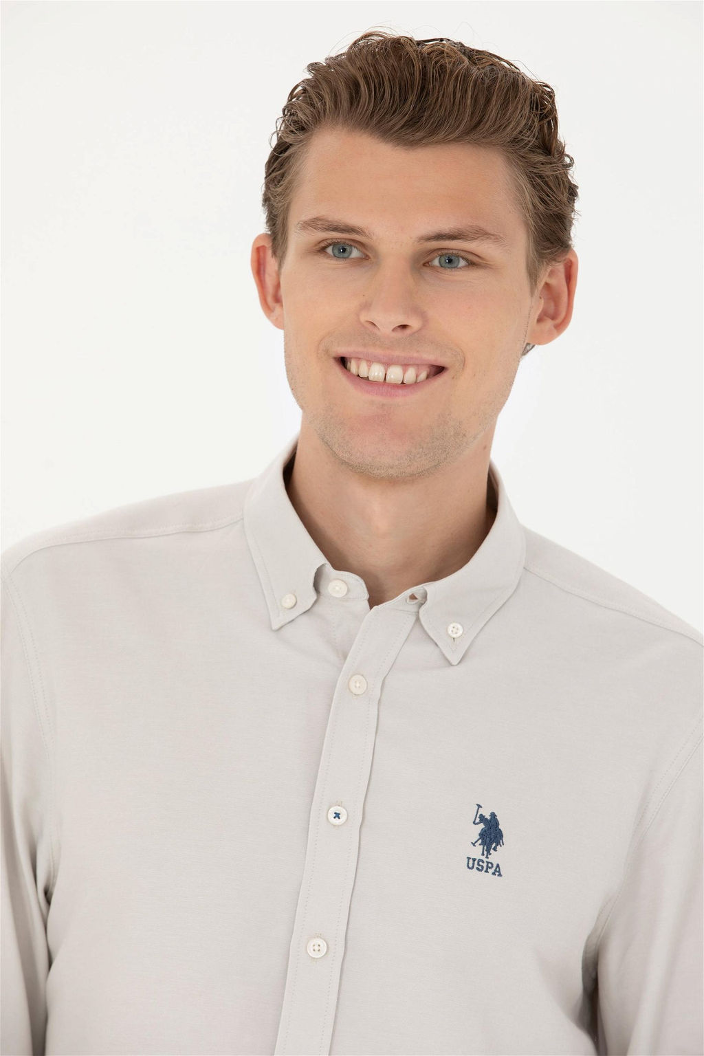 Мужская базовая рубашка с длинным рукавом Stone - U.s. polo assn фото 2