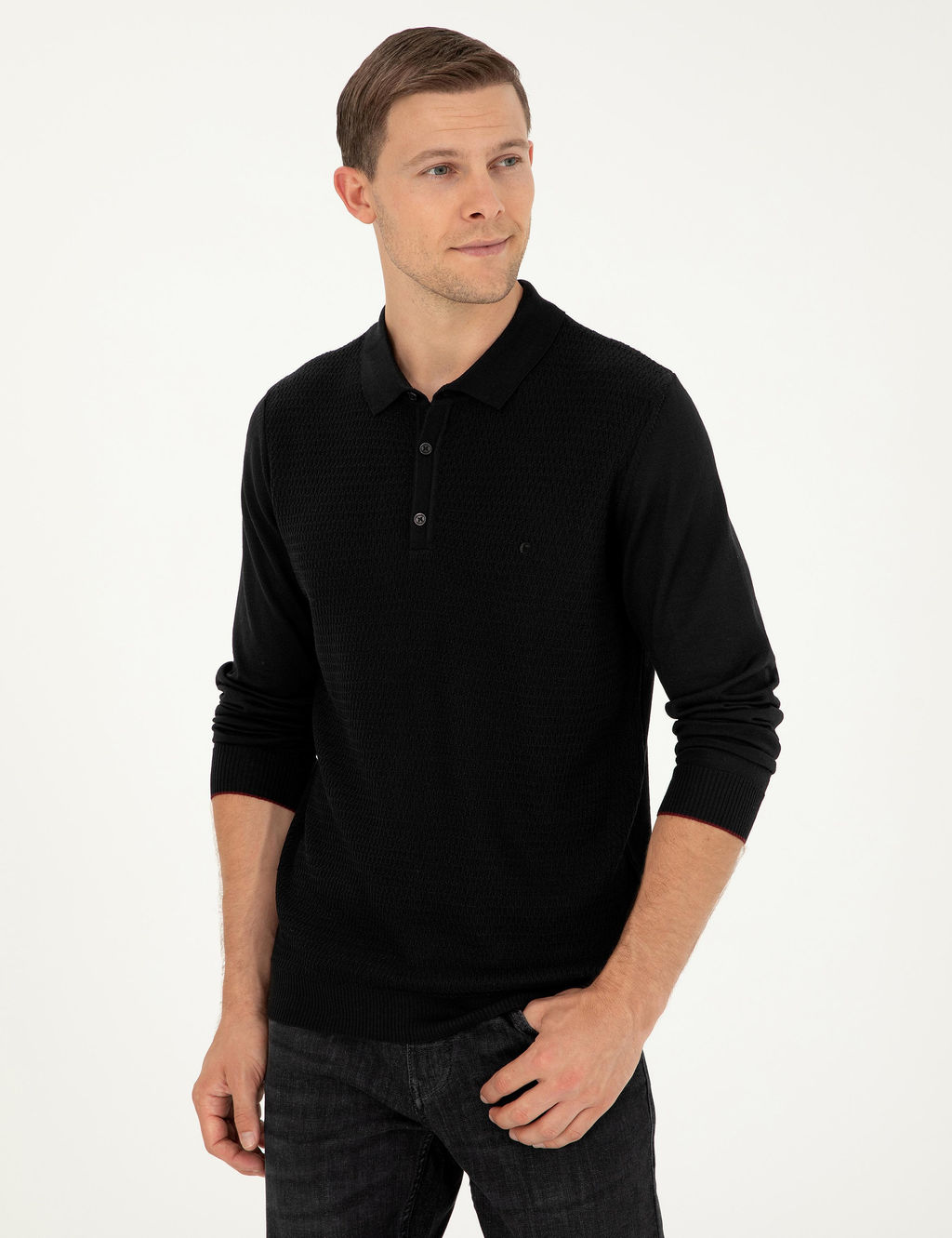 Черный свитер классического кроя - Cacharel фото 3