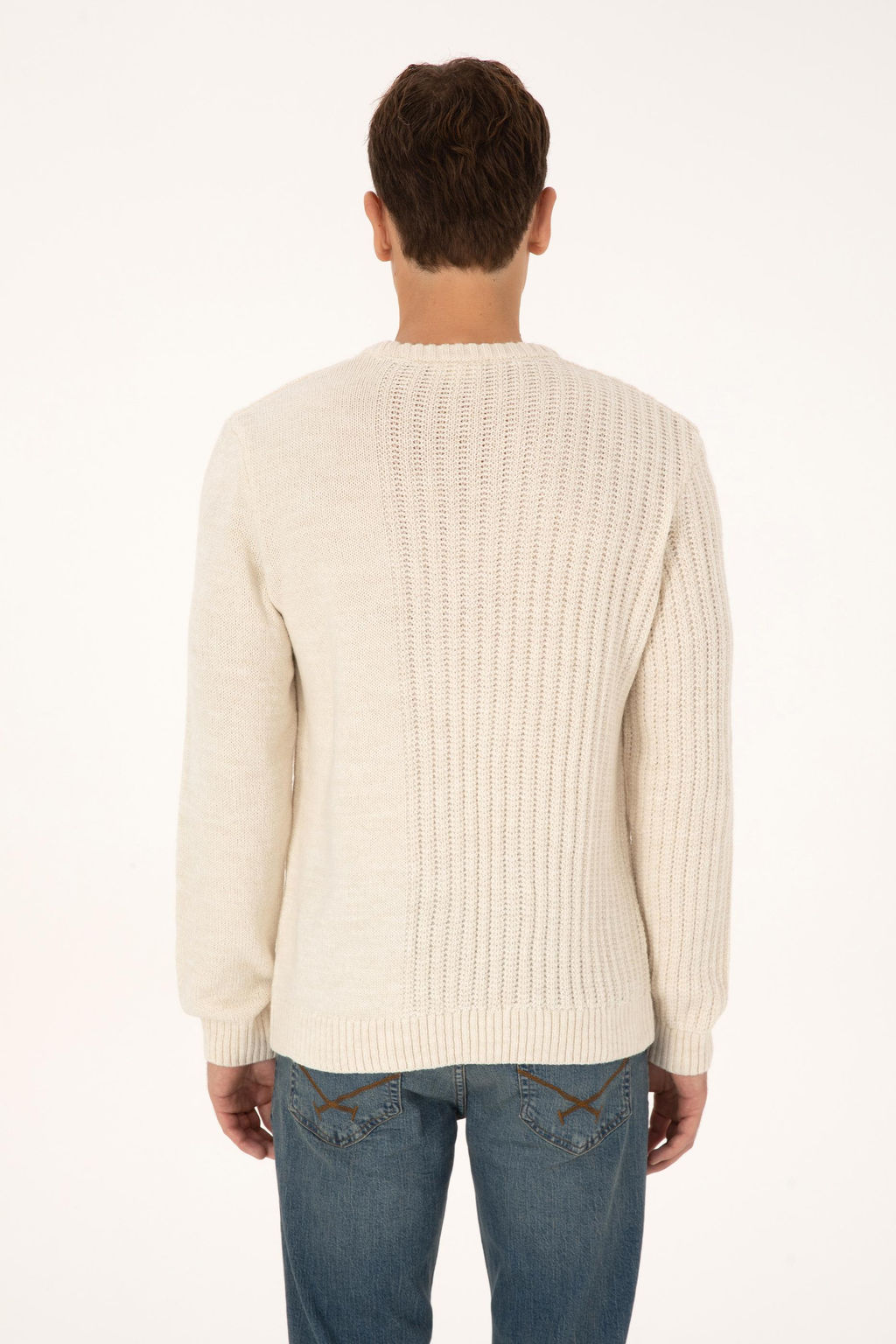 Erkek Comfort Fit Bisiklet Yaka Krem Kazak - U.s. polo assn фото 5