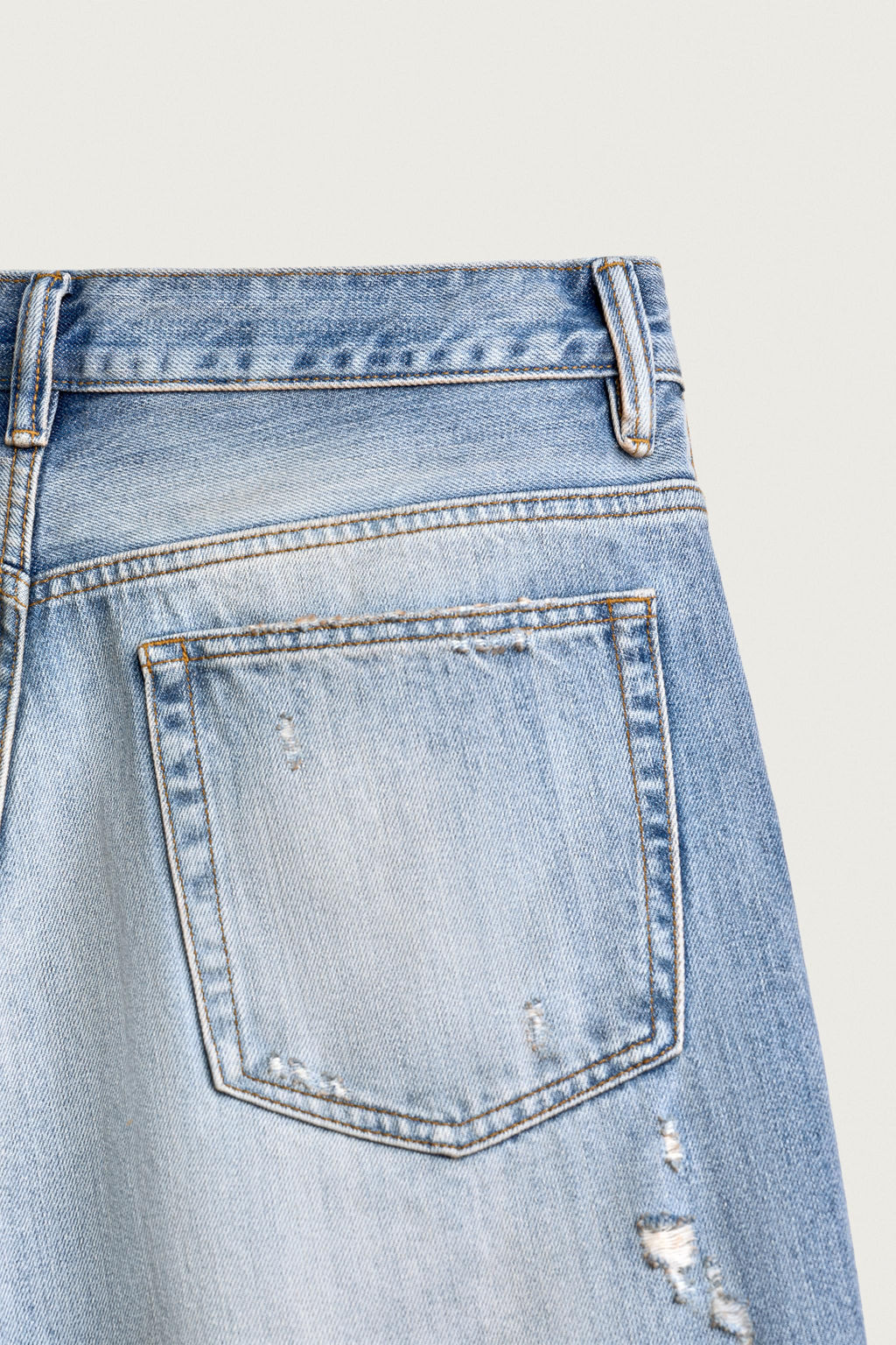 BERMUDA DENIM BAGGY FIT ROTOS / Azul medio - Zara фото 14