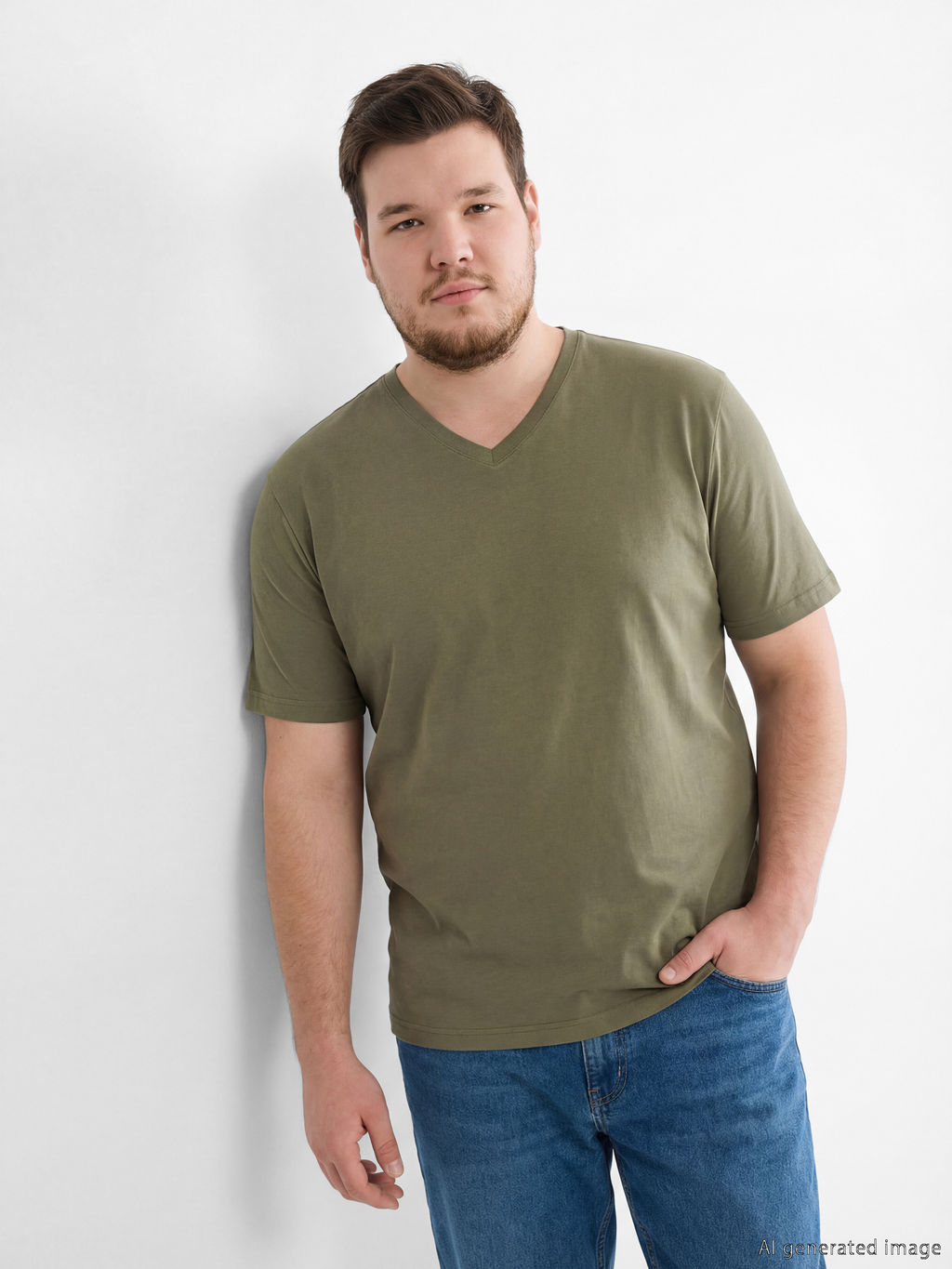 V Yaka Penye Erkek Ti??rt