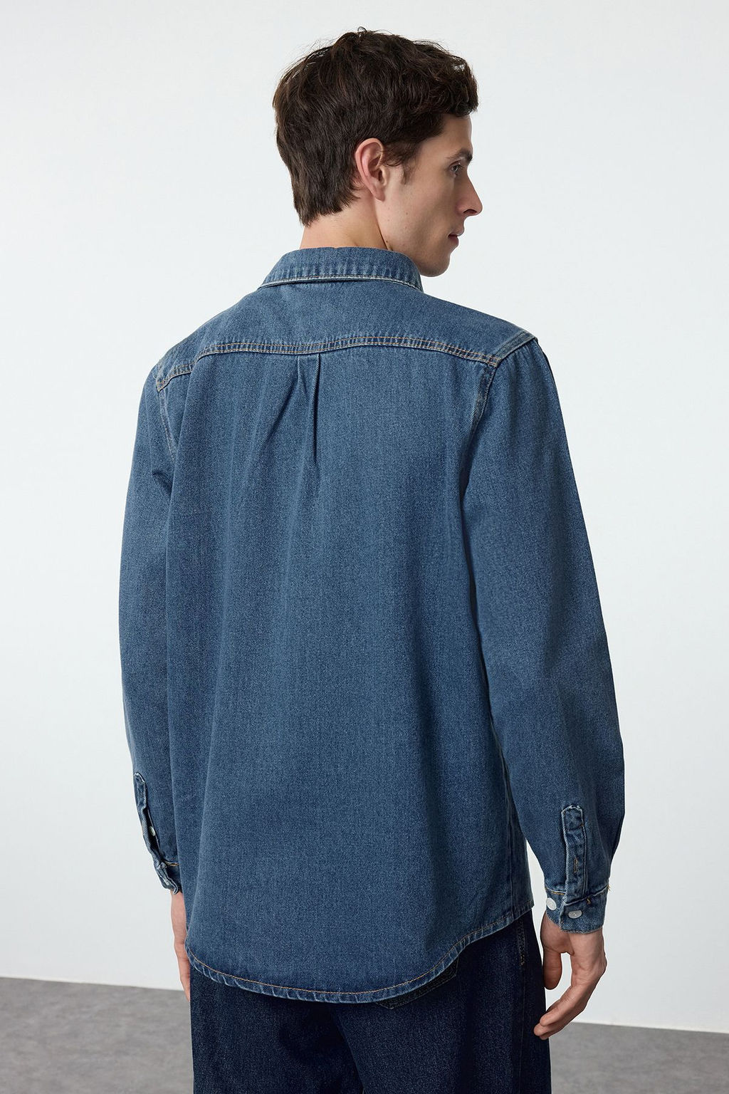 TRENDYOL MAN Antrasit %100 Pamuk Regular Fit Denim Kot Gomlek Ceket TMNAW25CE00001 - Trendyolmilla фото 5