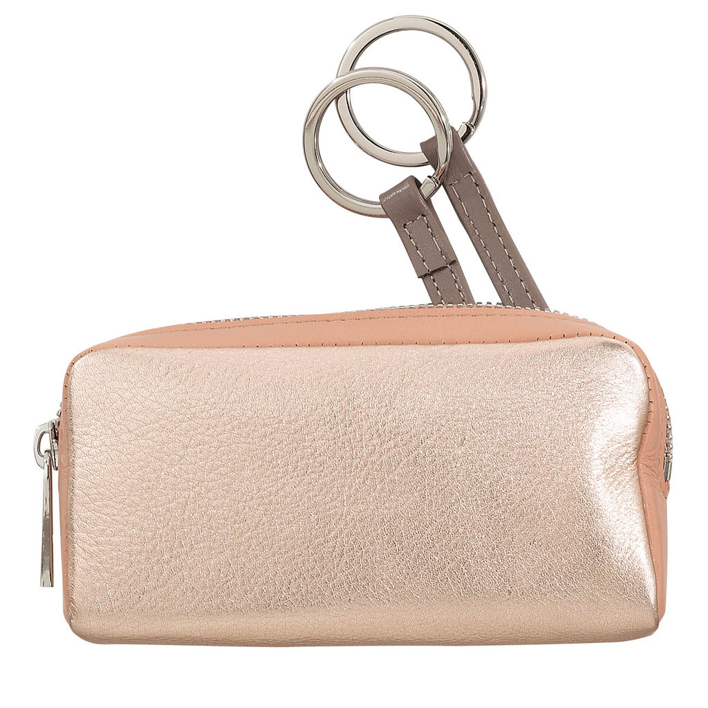 Итальянская кожаная ключница DuDu серии Bahamas | золотистый пэчворк - Dudubags фото 5