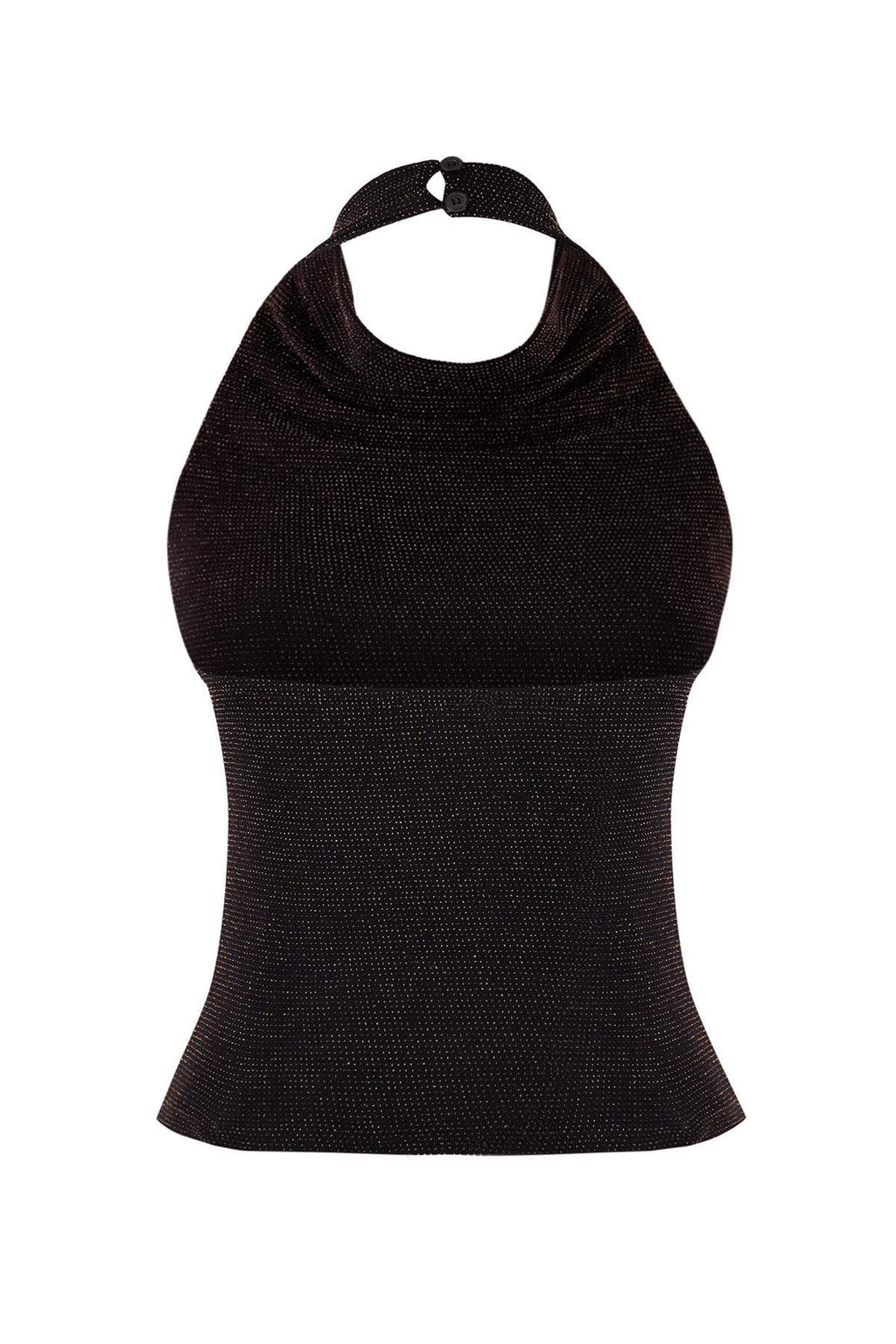 Alt?n Yuksek Degaje Yaka Simli Orme Party Bluz TPRSS26BZ00005