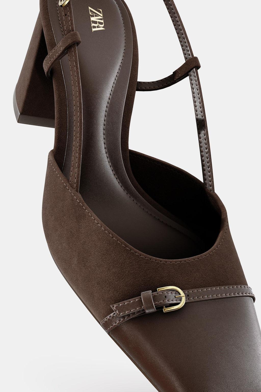 BLOCK HEEL SLINGBACK SHOES - Zara фото 5