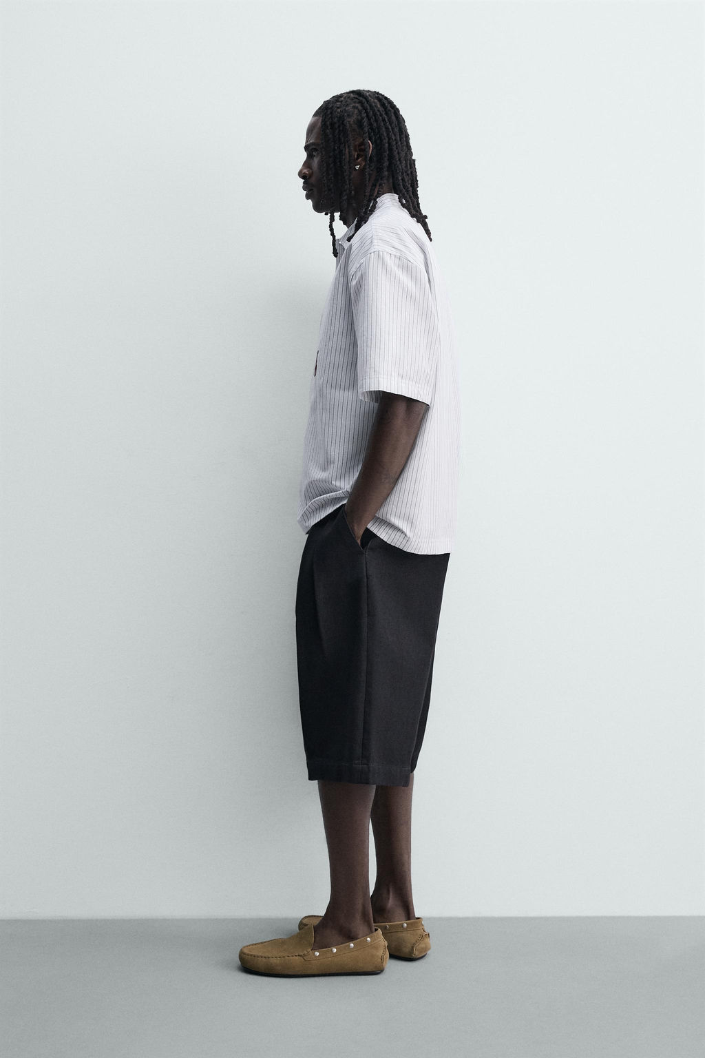 Поло CAMISA POLO BOXY FIT в полоску