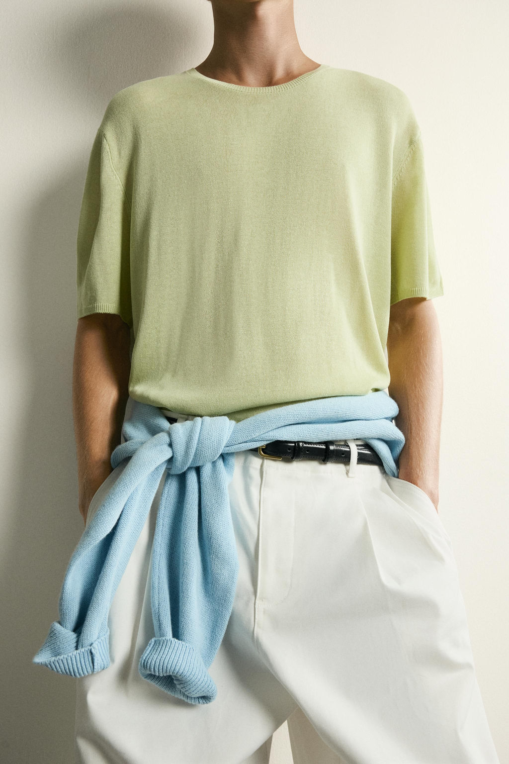 CAMISETA PUNTO LIGERO RELAXED FIT / Pistacho - Zara фото 7