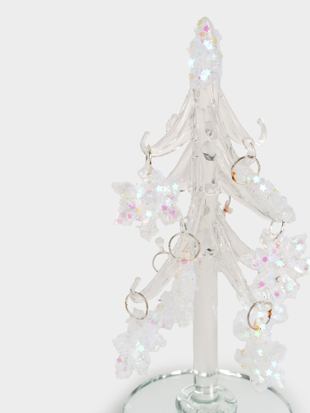 Статуэтка, 15 см, с подвесками, стекло, серебристая, Ель со снежинками, Event - Anna lafarg фото 3