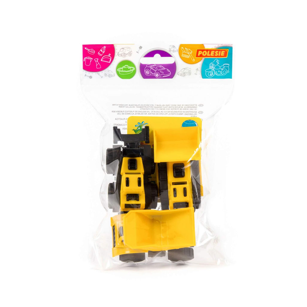 Самосвал-мини + Бульдозер-мини гусеничный + Погрузчик-мини вилочный (в пакете) - Полесье фото 8