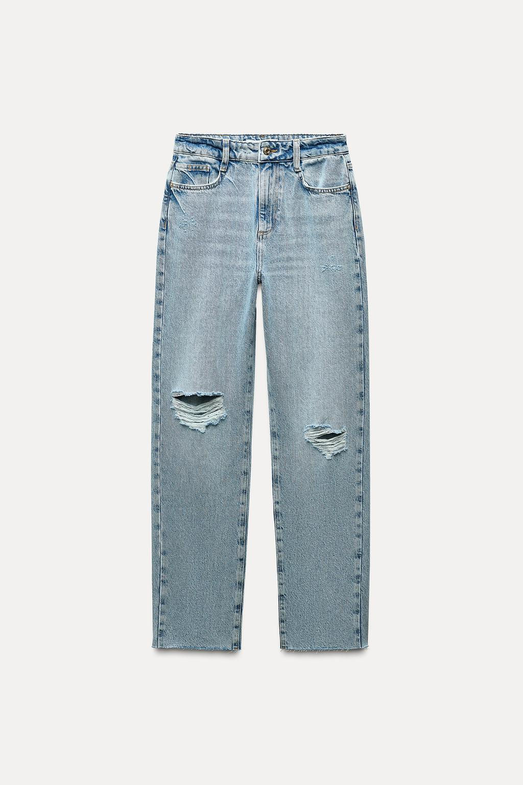 Z1975 STRAIGHT HIGH-WAIST RIPPED JEANS - Zara фото 3
