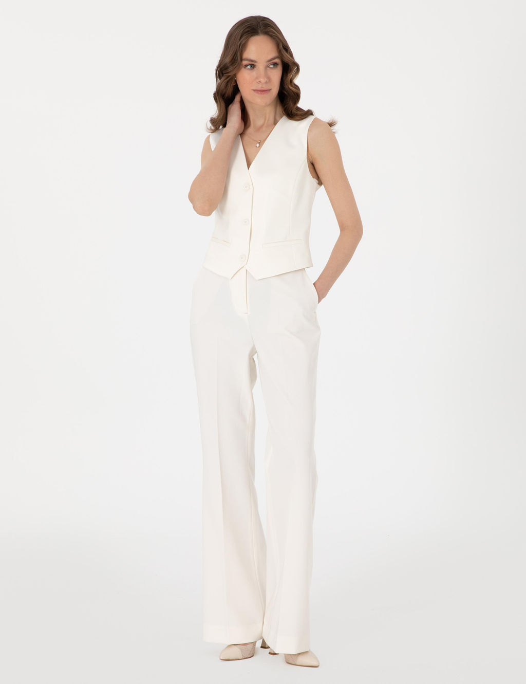 Beyaz Slim Fit Yelek - Pierre cardin фото 4