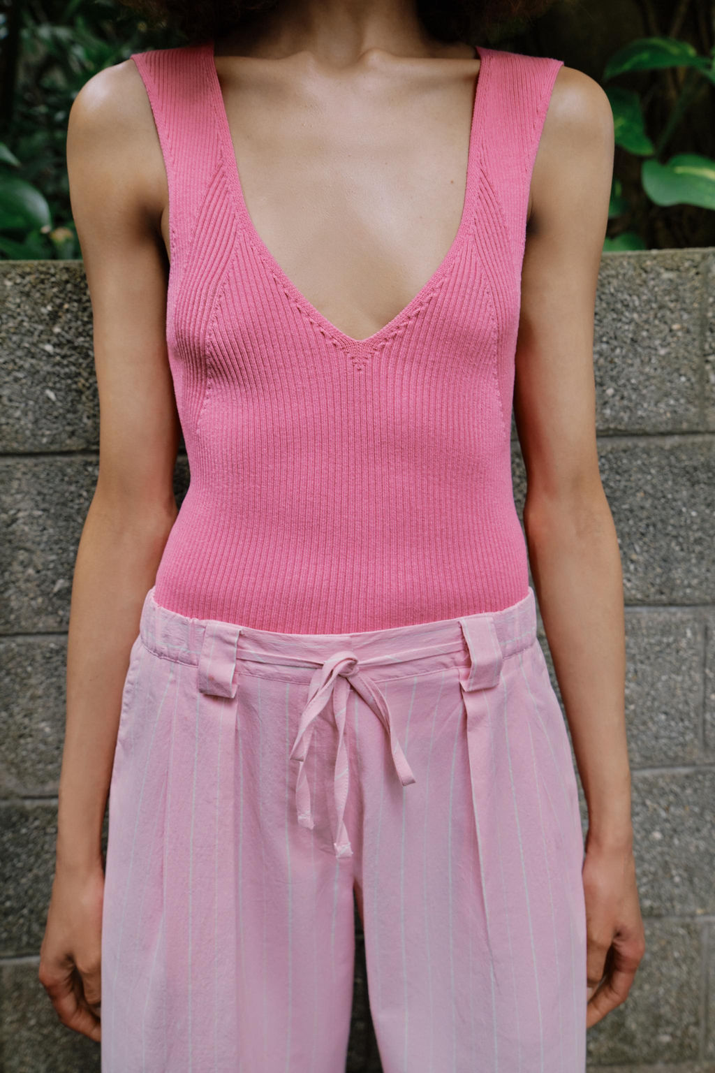 PANTAL?N CULOTTE RAYAS / Rosa / Blanco - Zara фото 4