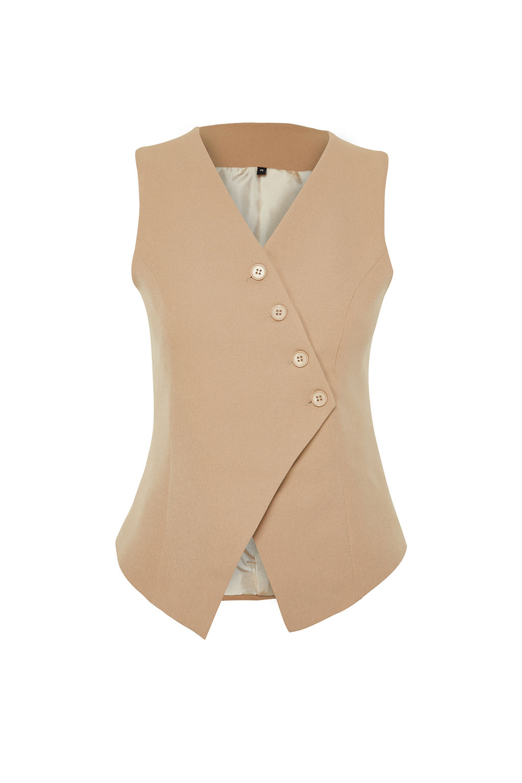 TRENDYOLMILLA Siyah Regular Onu Asimetrik Dugmeli Dokuma Yelek TWOSS24YE00007 фото 7