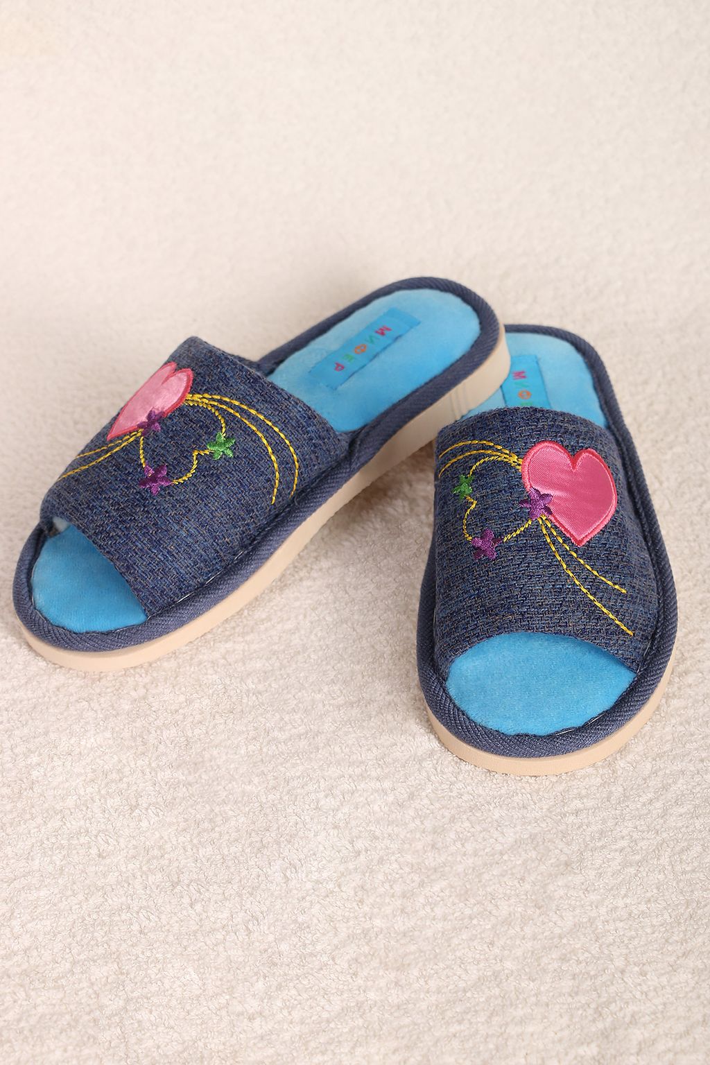 Тапочки открытые синие