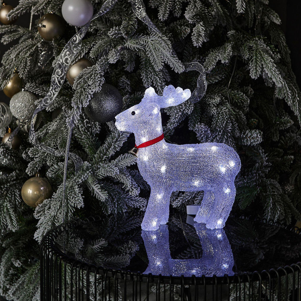 ULD-M3739-040/STA WHITE IP20 DEER Фигура светодиодная Олень, 36*32см, 40 светодиодов. Белый свет. Провод прозрачный. TM Uniel