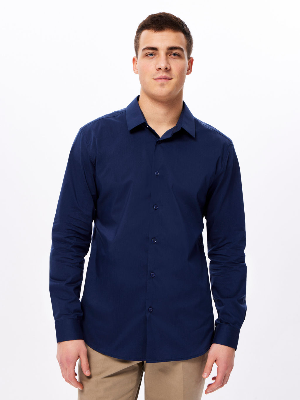 Сорочка мужская длинный рукав GREG 240/238/NB/SZR STRETCH  фото 10