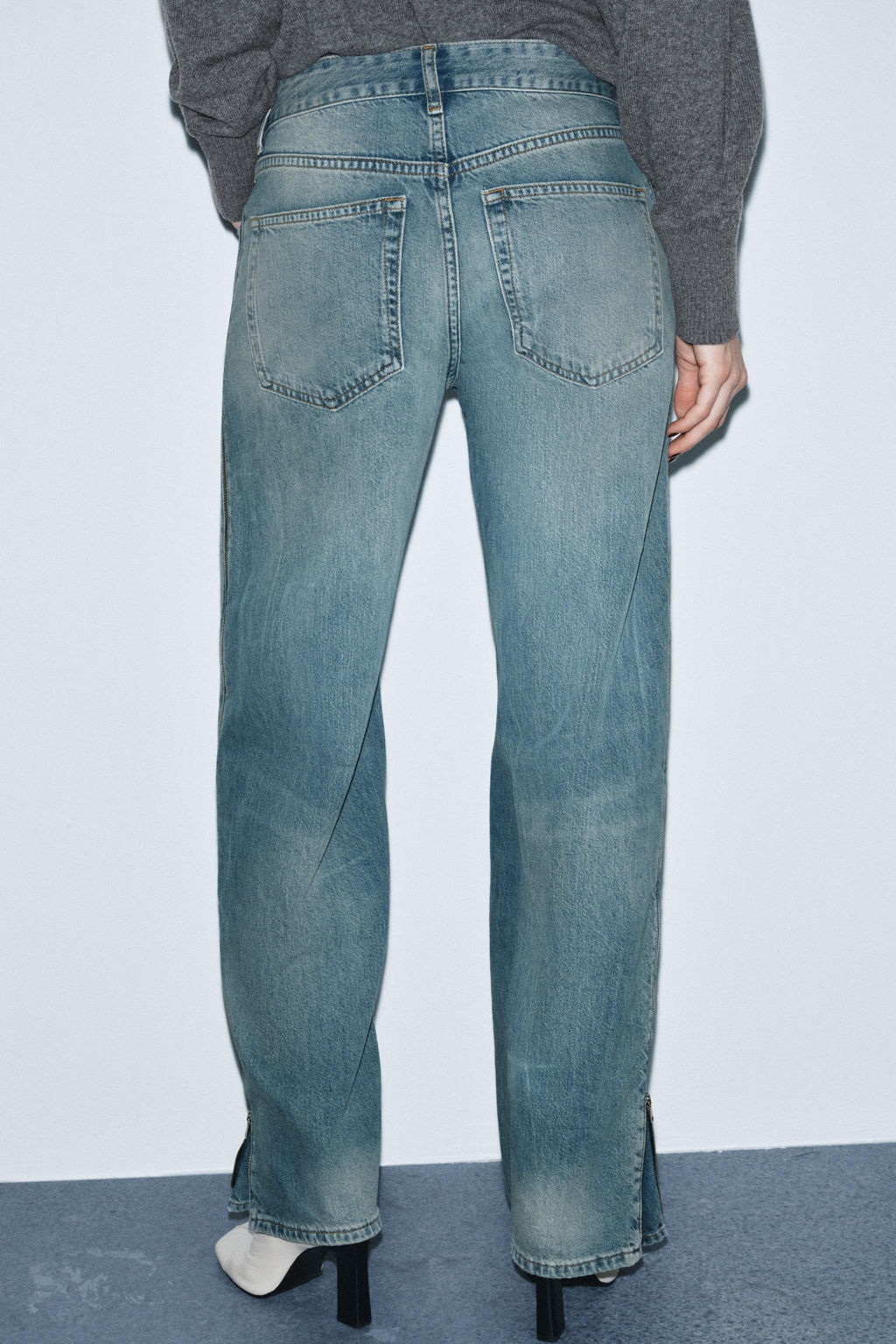 ZW COLLECTION MID-WAIST JEANS WITH ZIPS LIMITED EDITION - Zara фото 3