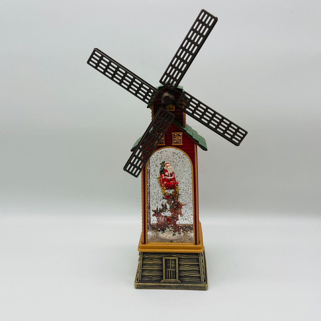 Новогодний декор Мельница стекло - Дед Мороз в санях 28 см (арт. WDL-23023A) - Ип лебедев о.ю фото 4