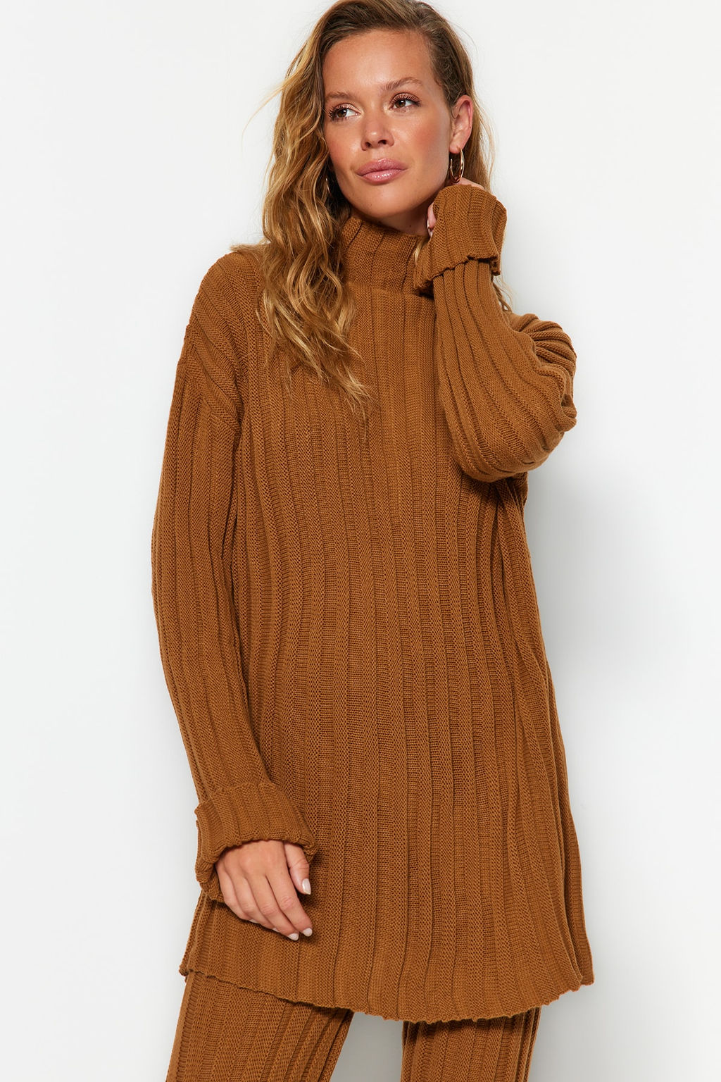 Antrasit Fitilli Pantolon Y?rtmac Detayl? Triko Alt-Ust Tak?m TWOAW24AU00013 - Trendyolmilla фото 10