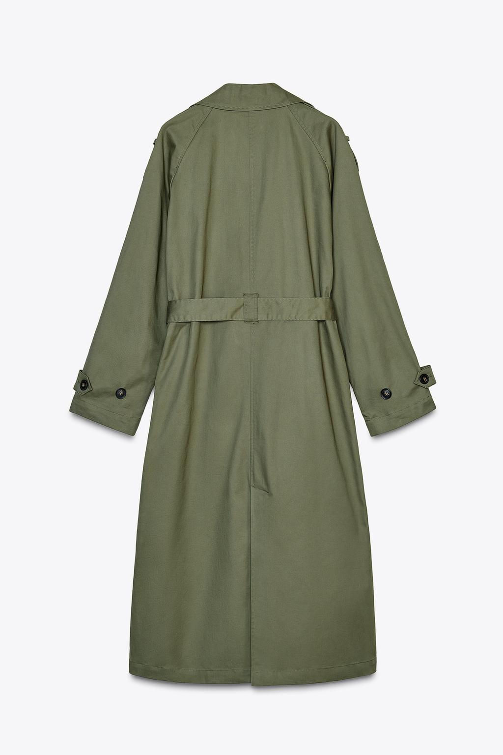 LONG DOUBLE-BREASTED TRENCH COAT WITH BELT - Zara фото 12