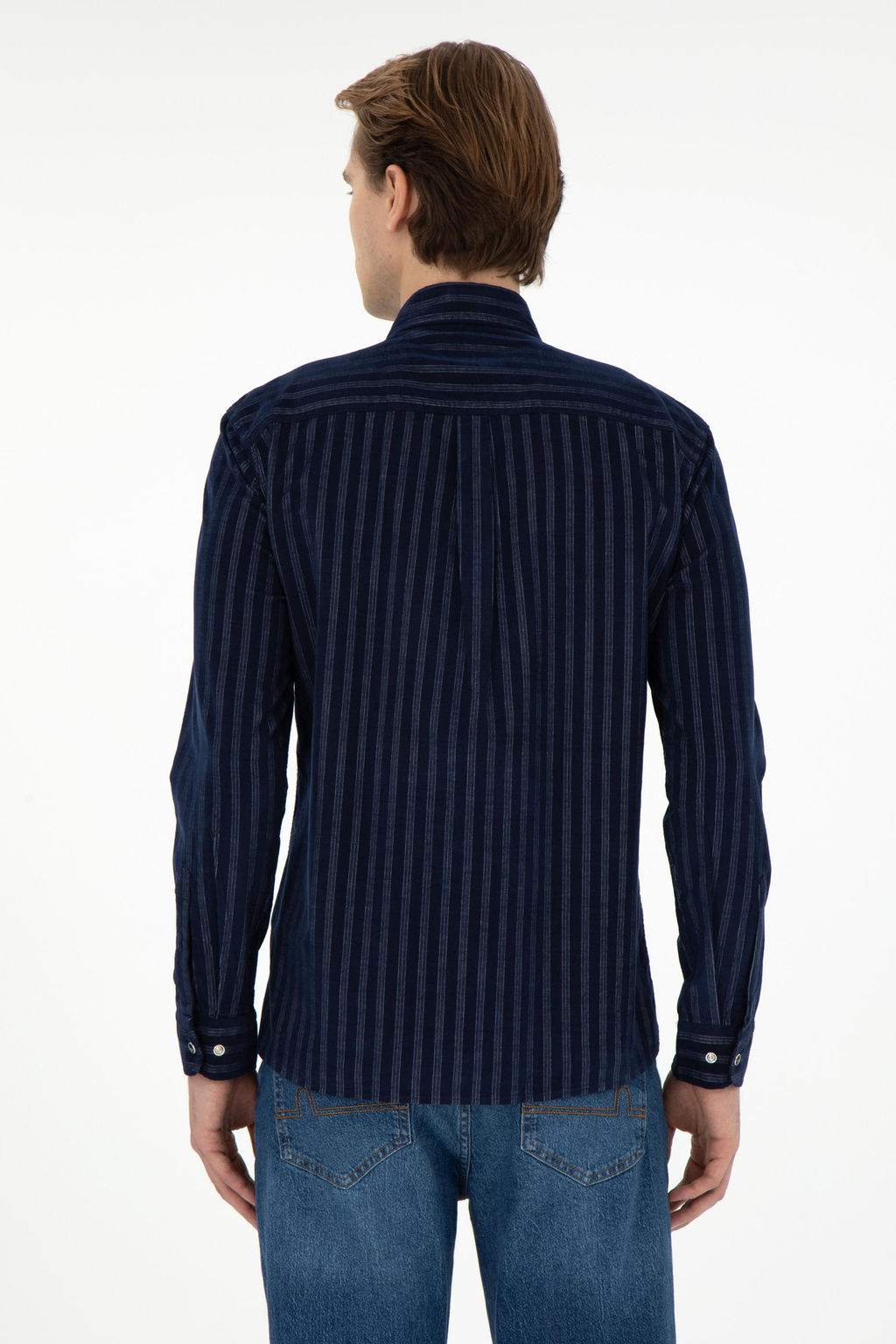 Мужская темно-синяя рубашка с длинным рукавом Неожиданная скидка в корзине - U.s. polo assn фото 5