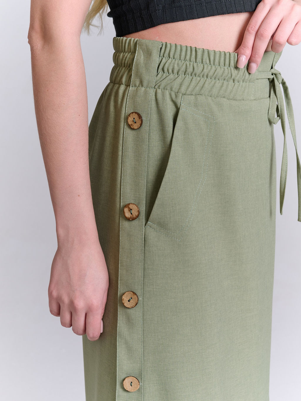 Льняная юбка на резинке лен с вискозой