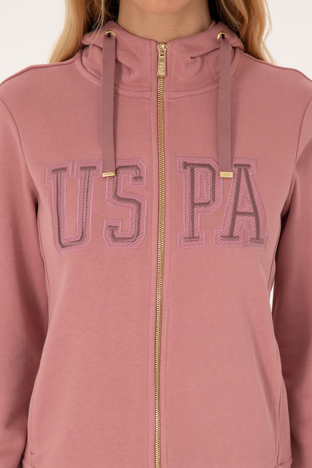 Kad_n G_l Kurusu Fermuarl_ Kap__onlu Basic Sweatshirt - U.s. polo assn фото 6