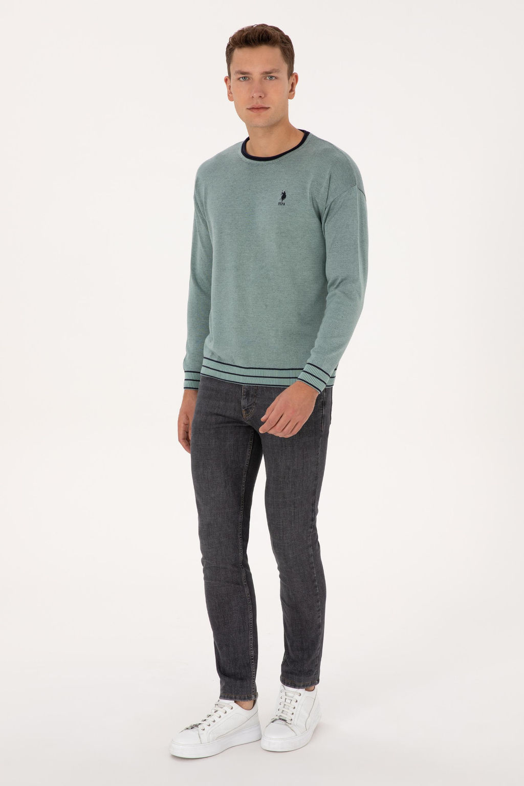 Erkek Comfort Fit Yaka Detayl_ Mint Kazak - U.s. polo assn фото 4