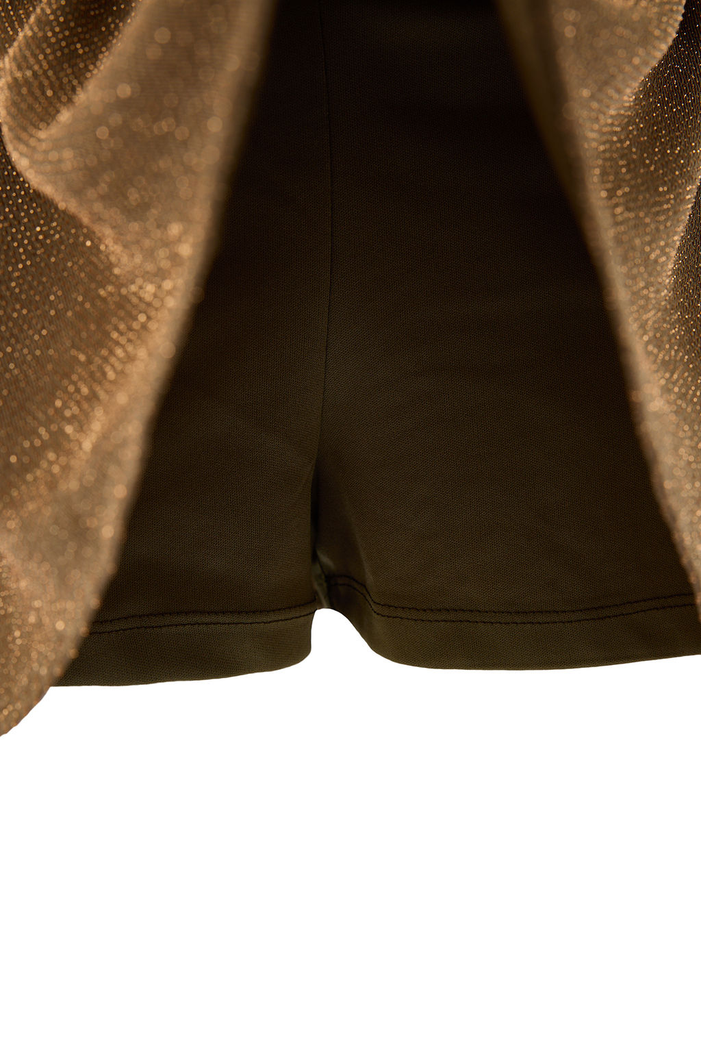 Haki K?sa/Super Mini Simli Orme Sort Astarl? Party Etek TPRSS26ET00002